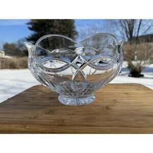 Waterford Crystal glass CLANNAD Bowl HEAVY Celtic Scalloped 10x6” Heavy 7 Lb